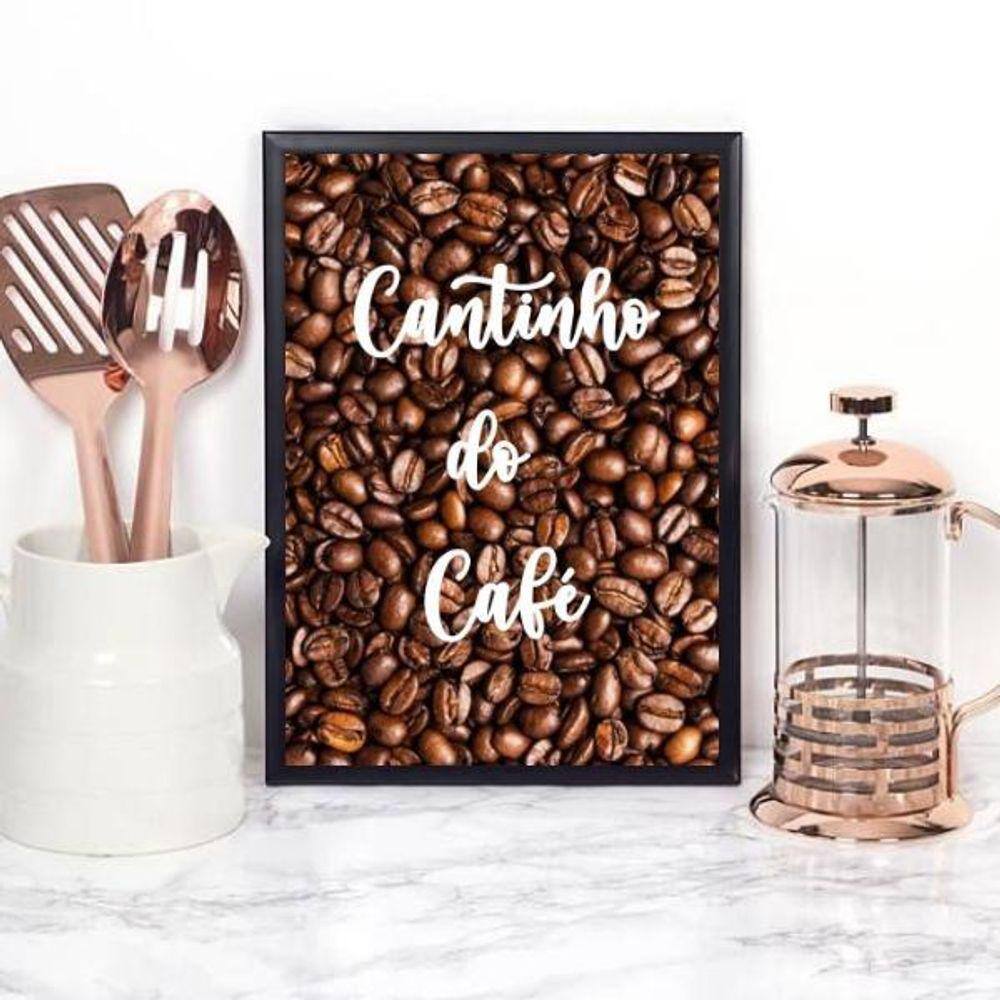 Quadro Cantinho Do Café Fotografia Grãos 45X34Cm