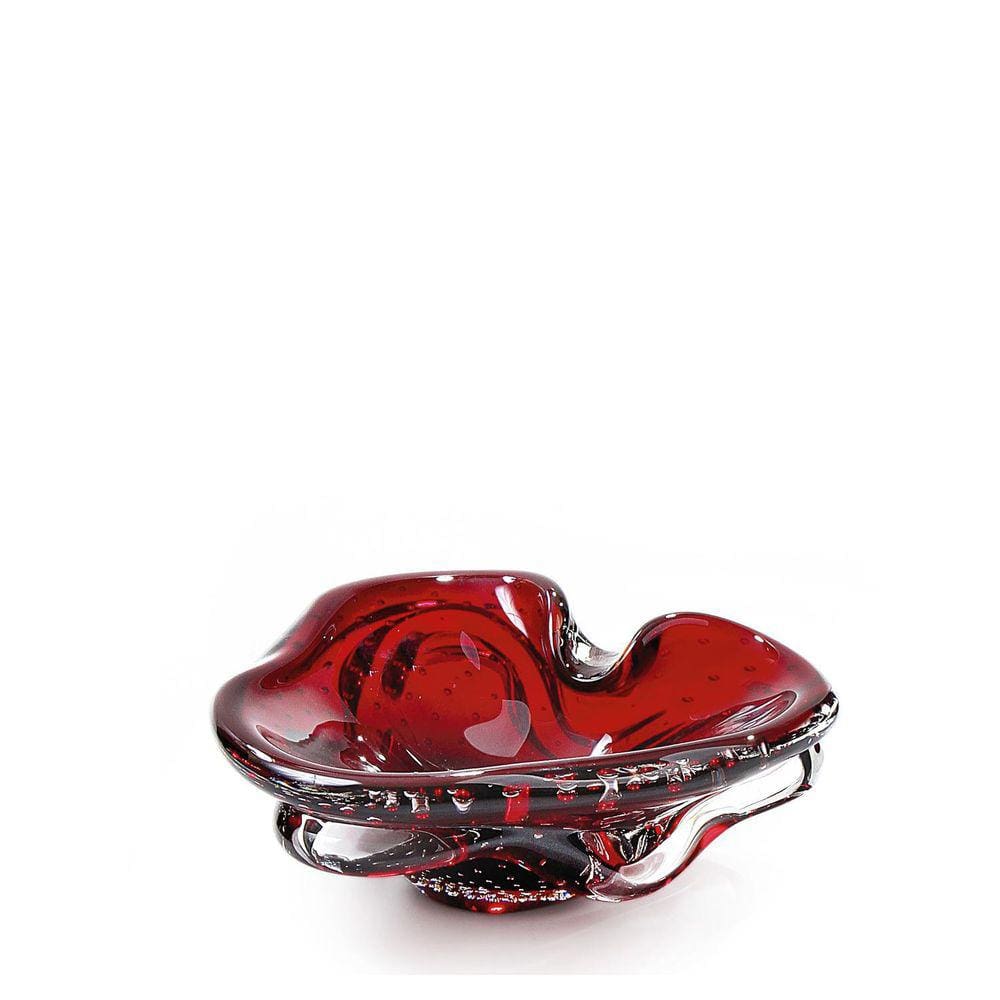 Centro De Mesa Mini Cristal Murano Vermelho São Marcos 23cm