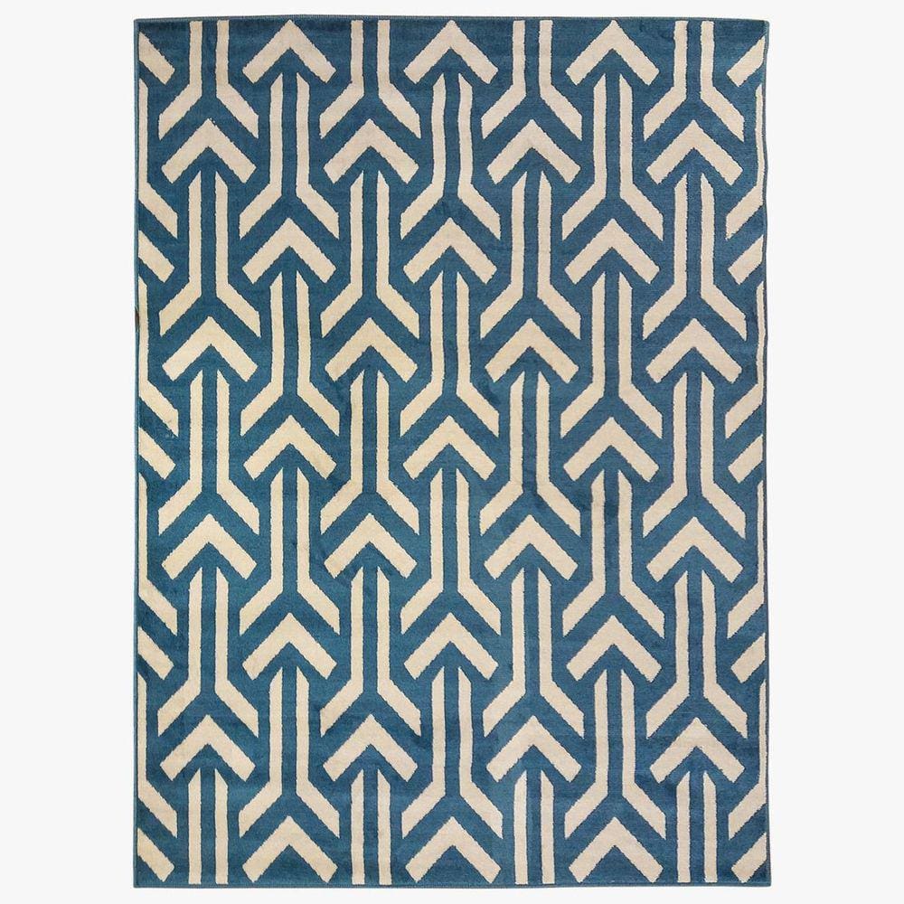 Tapete Sala Vegas Prime 200X250 Cm Azul Moderno Geometrico