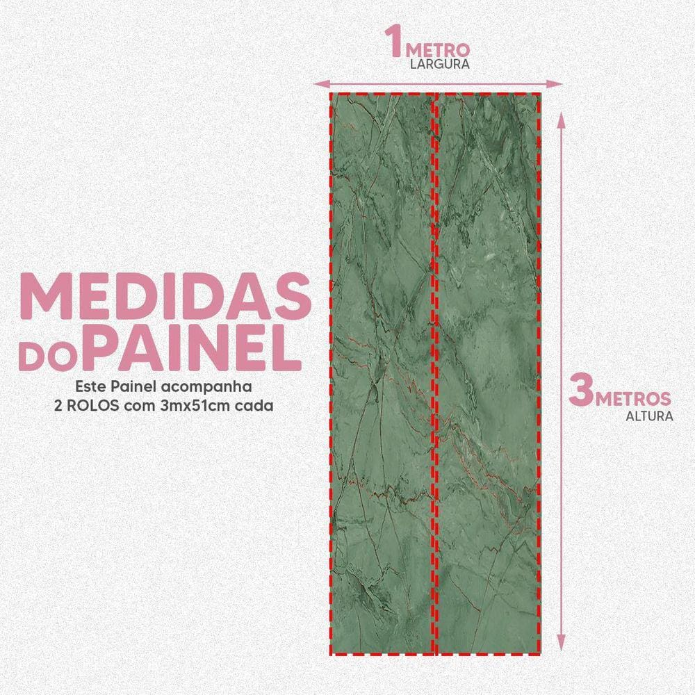 Papel De Parede Painel 3D Mármore Carrara Verde Escuro 1M