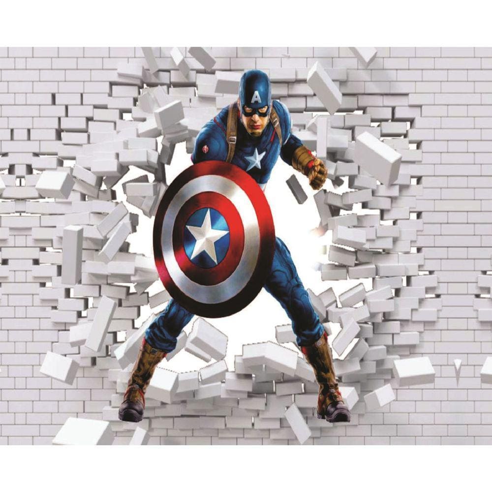 Fundo Fotográfico Em Tecido Capitão America 2,20X1,50.