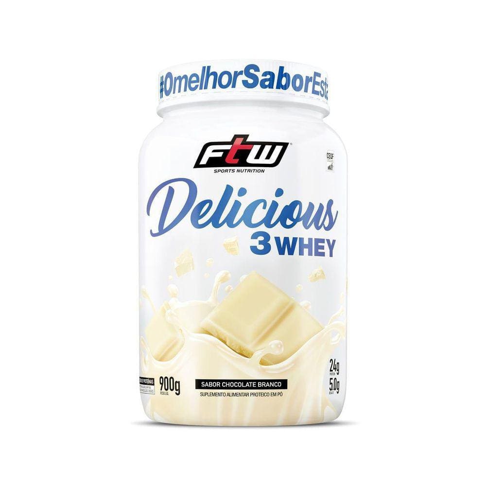 Delicious 3 Whey - 900G Chocolate Branco - Ftw