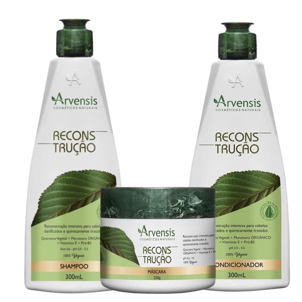 Kit Arvensis Reconstrução Shampoo Condicionador Mascara 250G