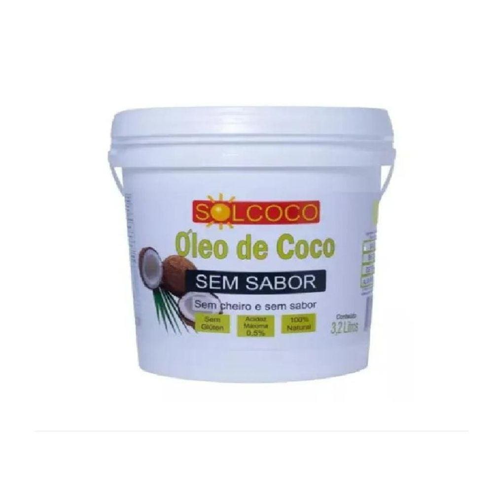 Oleo De Coco Sem Sabor E Sem Cheiro 3,2 Lts Solcoco