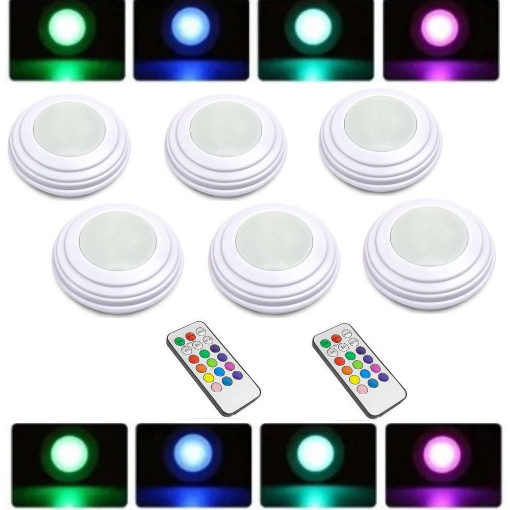 Kit 6 Luminárias Lâmpadas Spots Led Redondas Adesivas A