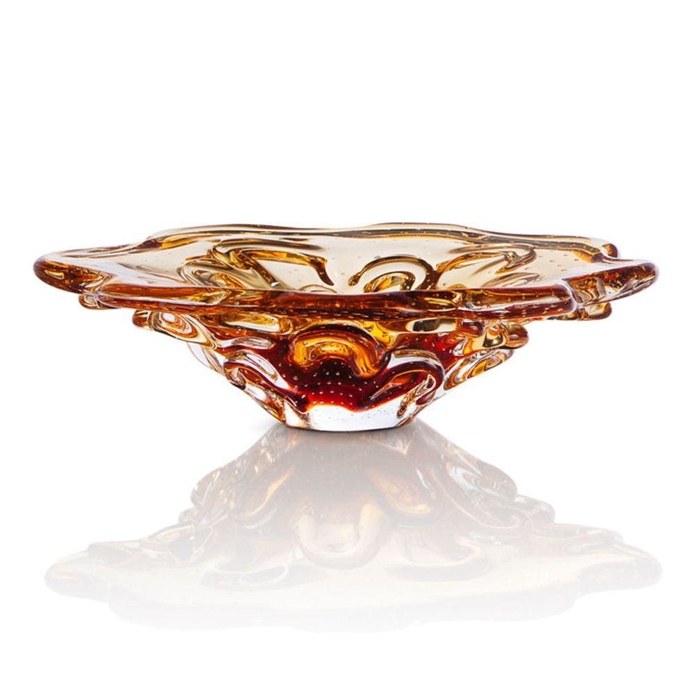 Vaso Decorativo Em Cristal Murano Âmbar São Marcos
