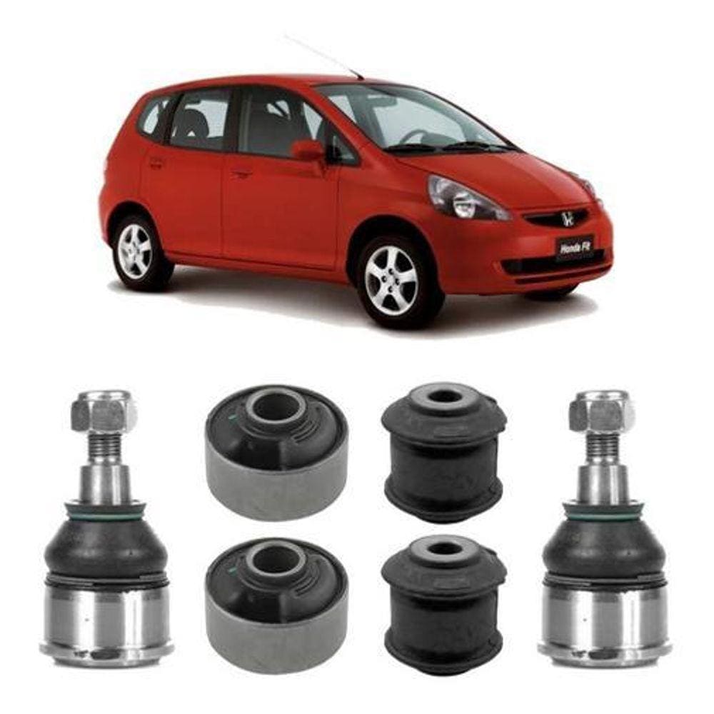 Kit 2 Pivô 4 Bucha Balança Dianteira Honda Fit 2003 2005