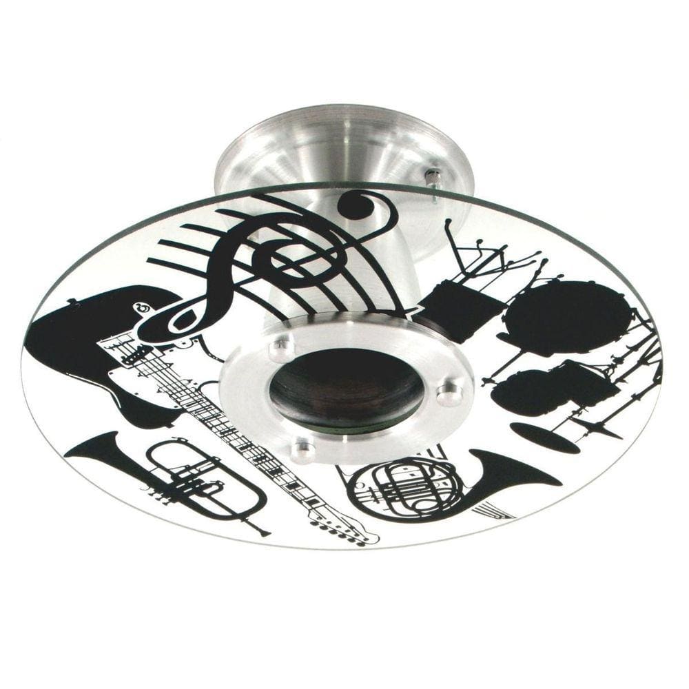 Lustre Plafon De Sobrepor Teto Musical Instrumentos 1 Vidro