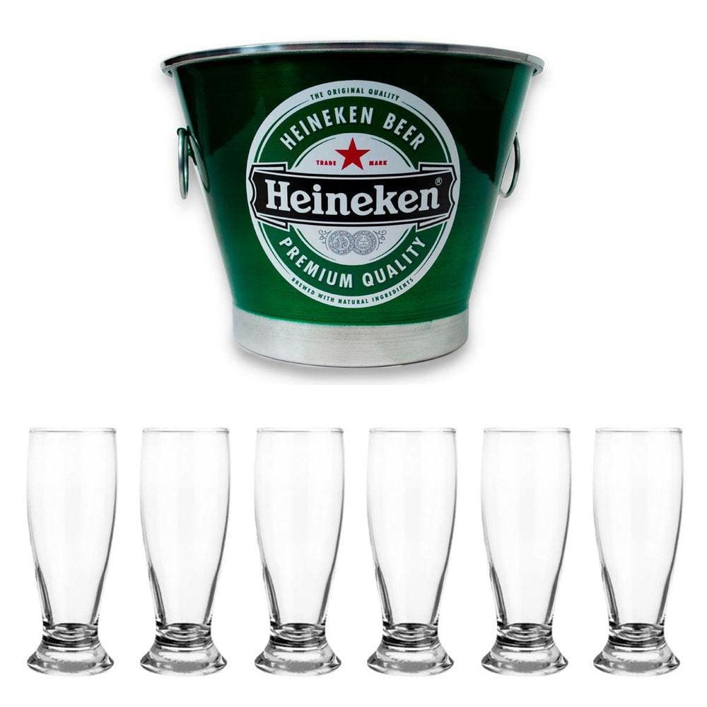 Balde De Gelo Verde 6 Copos Tulipa Munich Cerveja 300ml