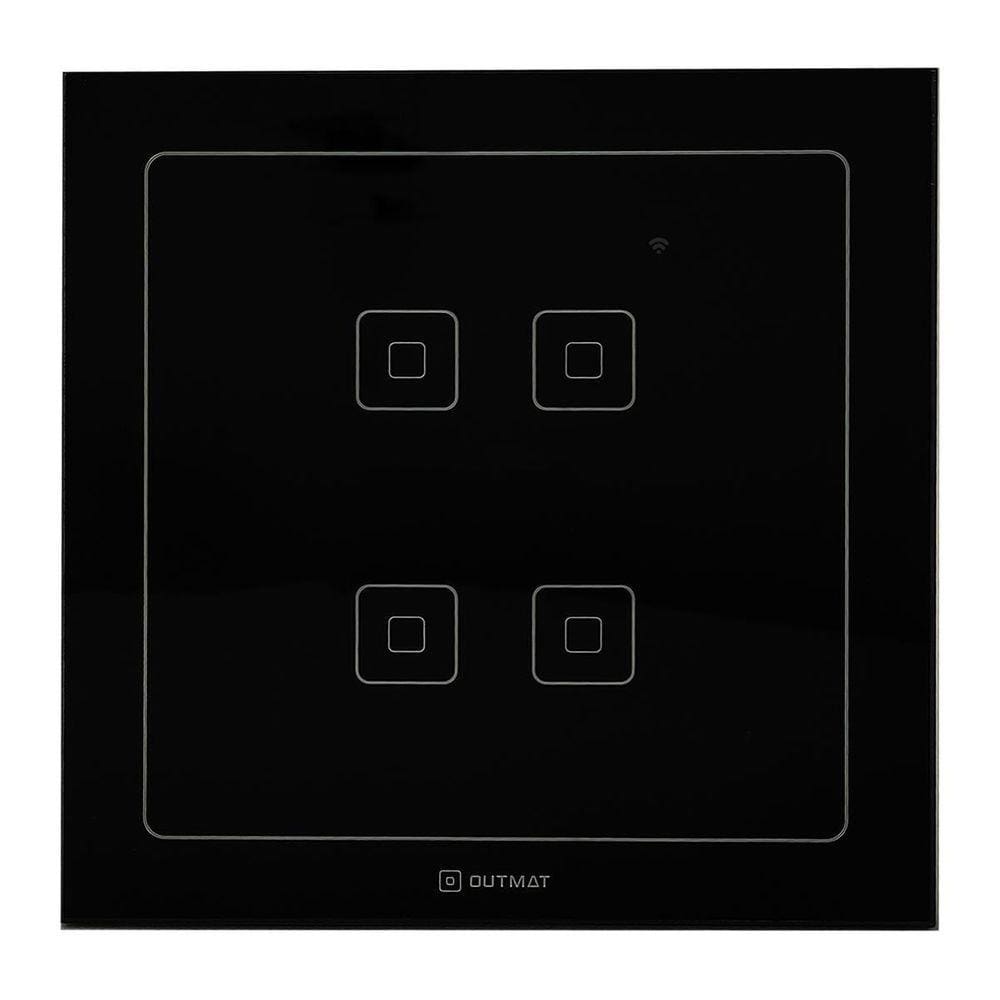 Interruptor Wifi Outmat Touch 4 Teclas 4X4 Alexa Cel