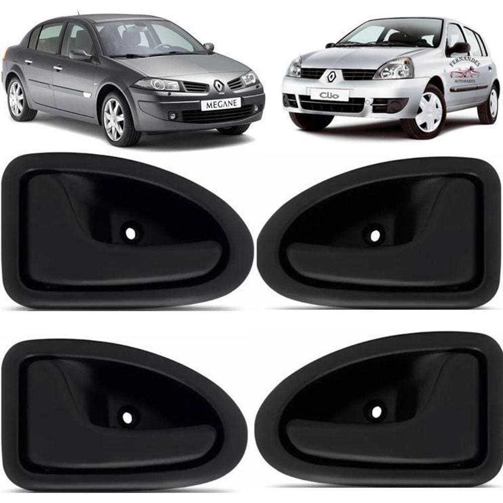 Kit 4 Maçanetas Interna Renault Clio Megane Scenic Symbol