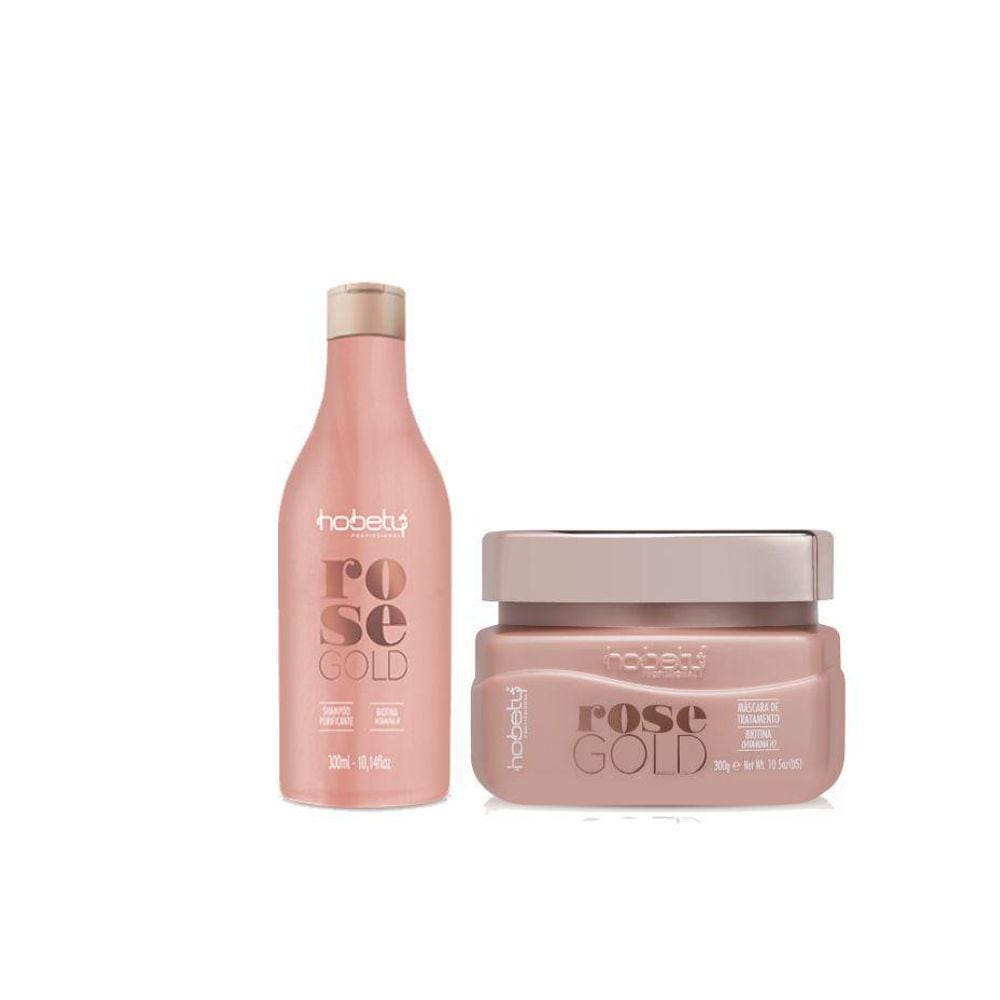 Kit Hobety Rose Gold Shampoo E Máscara De Tratamento 300g