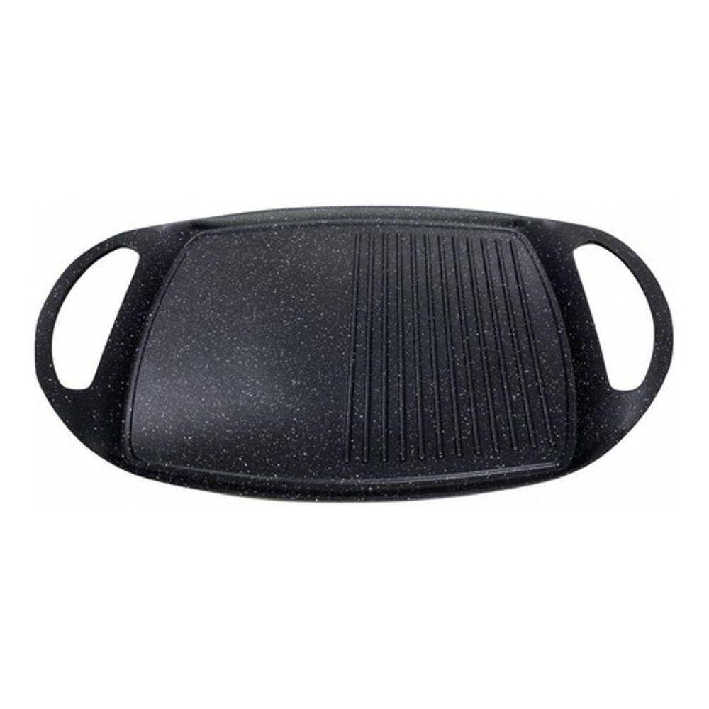 Grelhador Misto Chapa Antiaderente 47 Cm - Cinza