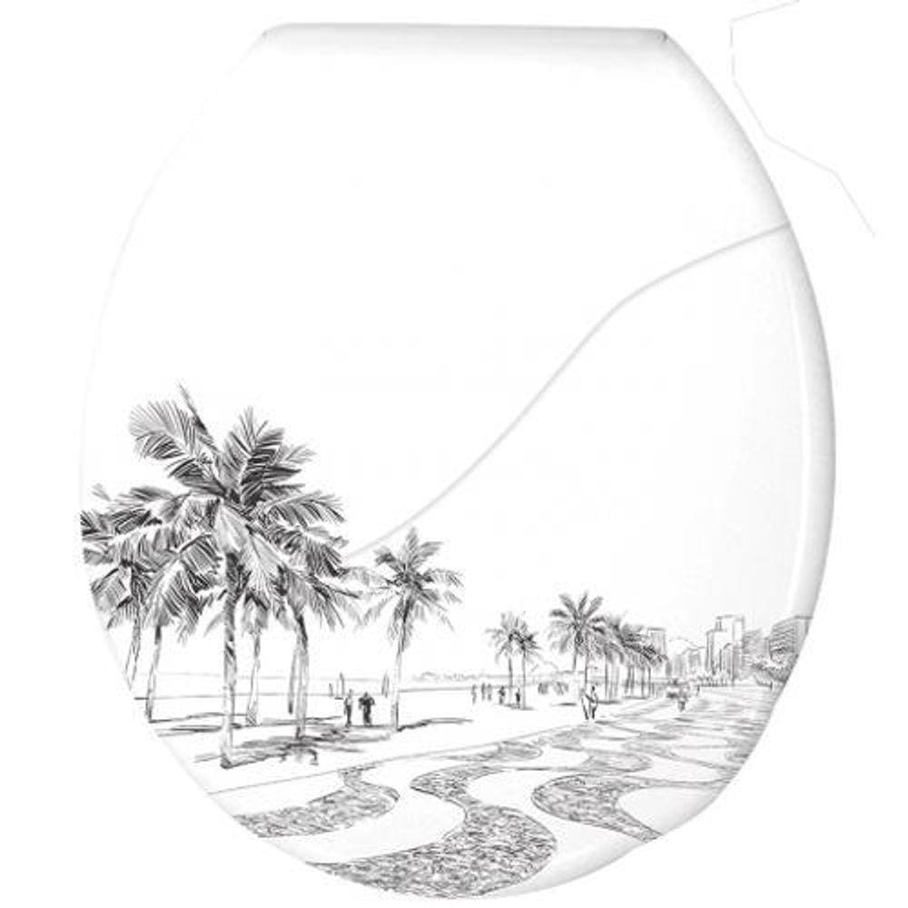 Assento Sanitário Almofadado Oval Bellart Decor Copacabana Branco Durin