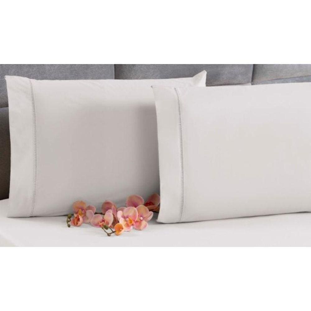 Kit 4 Fronha Avulsa Percal 200 Fios Ponto Palito Branca