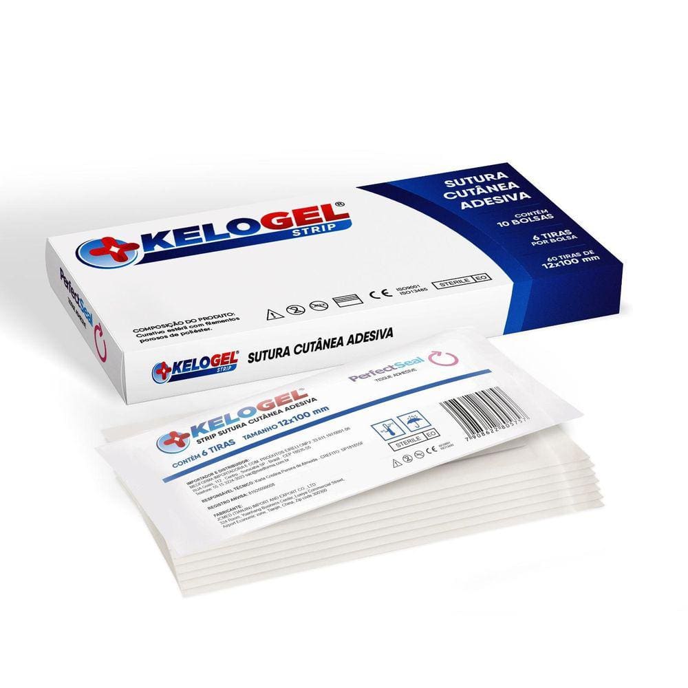 Sutura Cutânea Ponto Falso Kelogel Strip 12Mmx100Mm 60Un