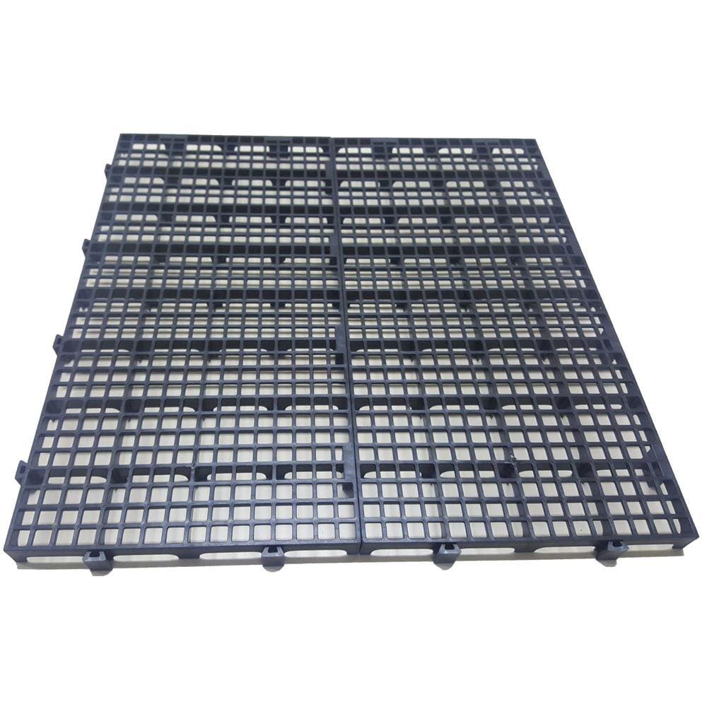 Kit 24 Pisos Plástico Preto Estrado Pallet Palete 50X25Cm
