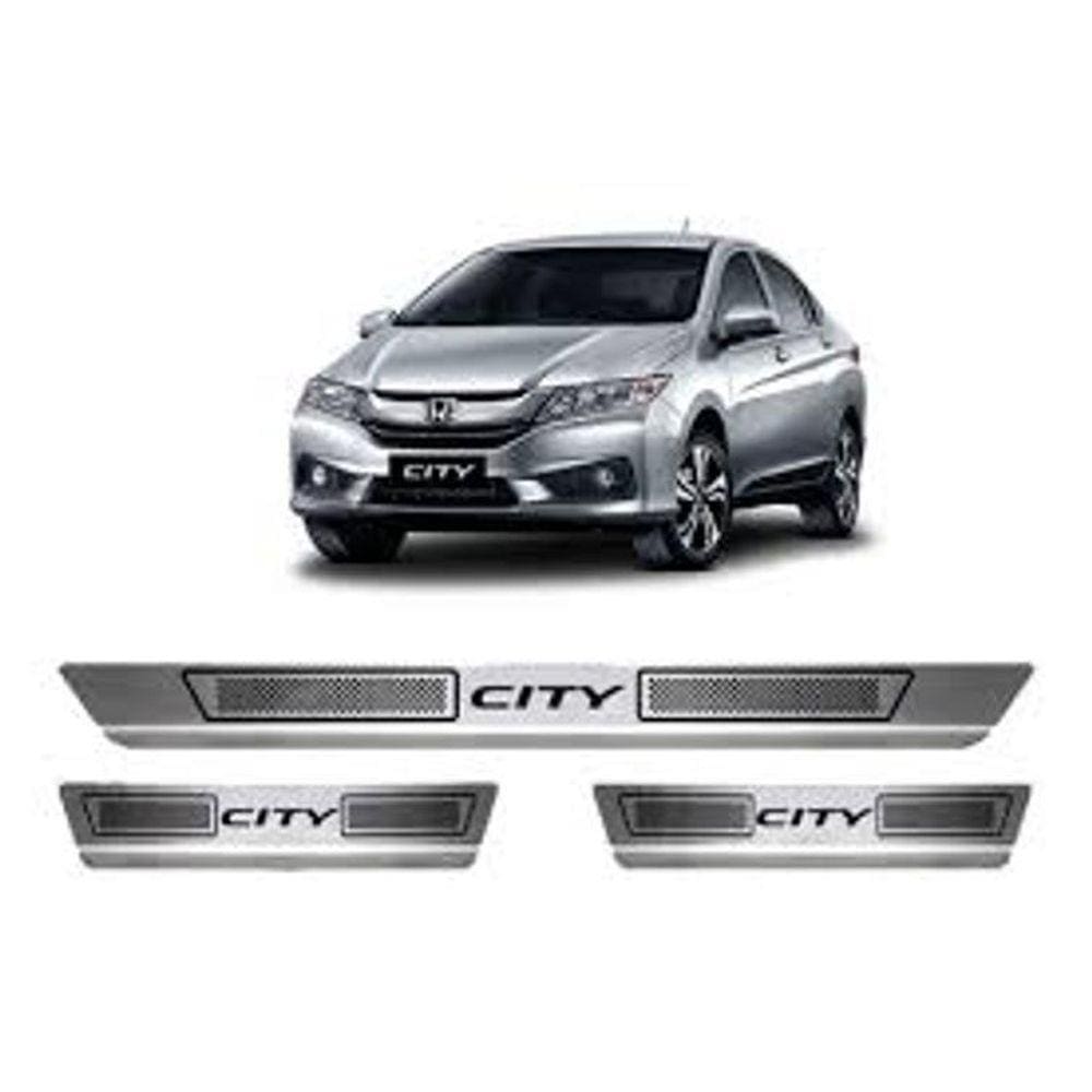 Soleira Baixo Relevo Em Aço Inox Honda City 2015-