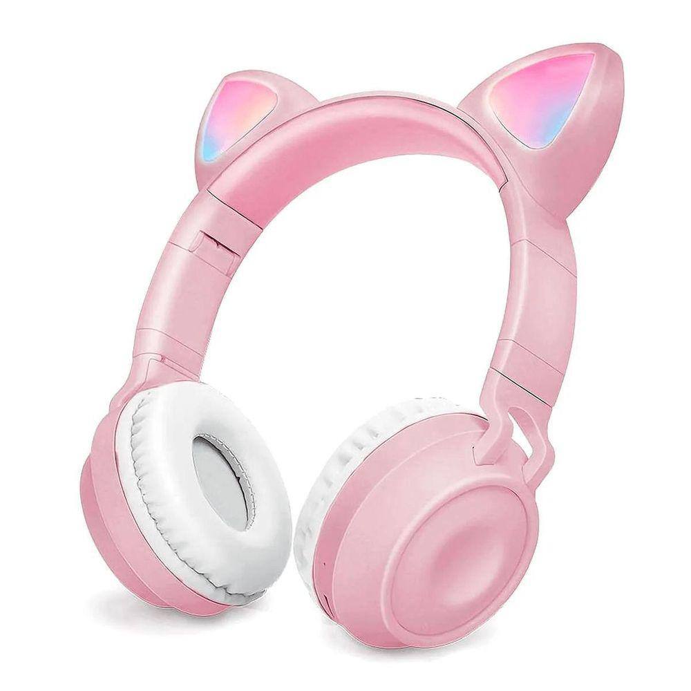 Fone De Ouvido Headphone Gato Gatinho Luzes Led Microfone