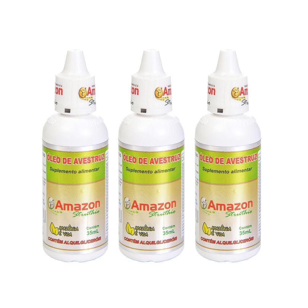 Kit 3 Un Óleo De Avestruz Amazon Struthio