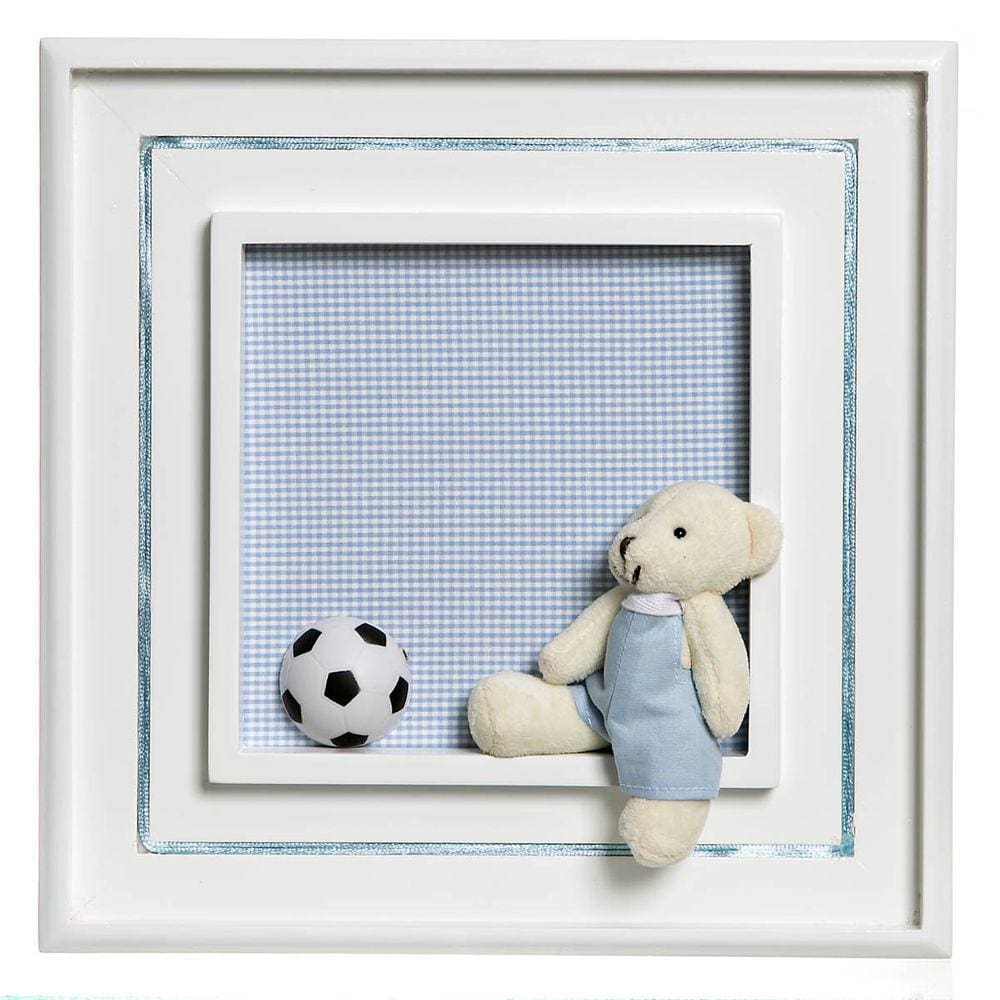 Quadro Príncipe Urso Com Bola Quarto Bebê Infantil Menino