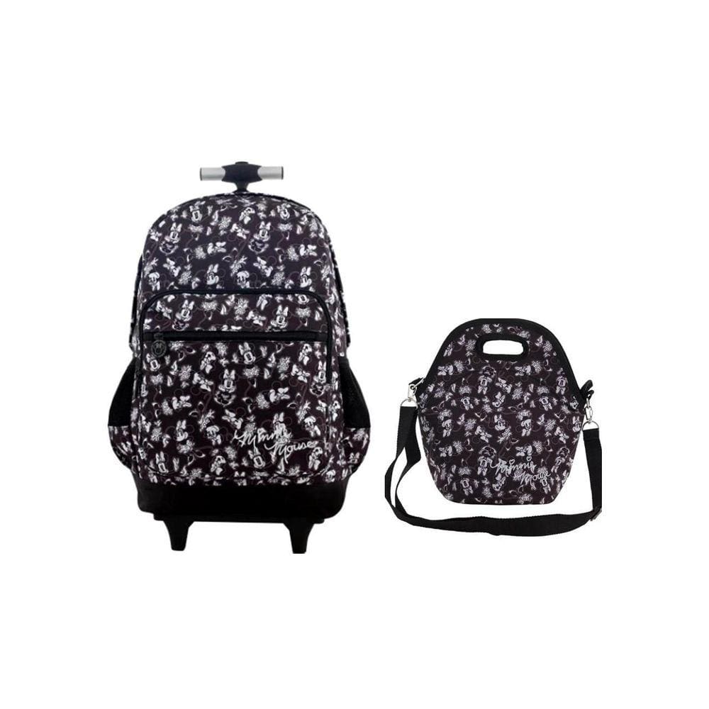 Kit Escolar Minnie Mouse Mochila De Rodas + Lancheira