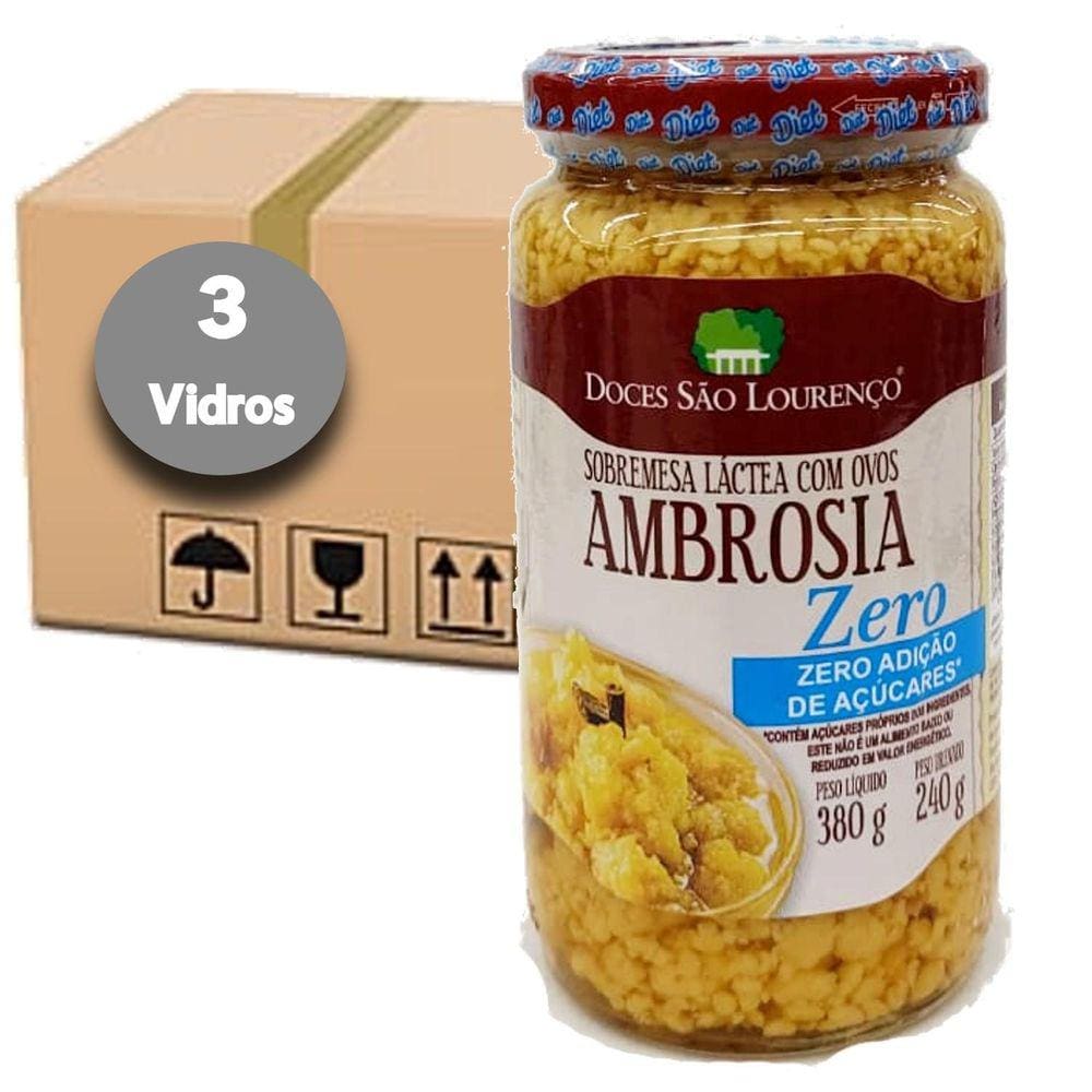 Ambrosia Zero Açucar São Lourenço 380G 3 Vidros