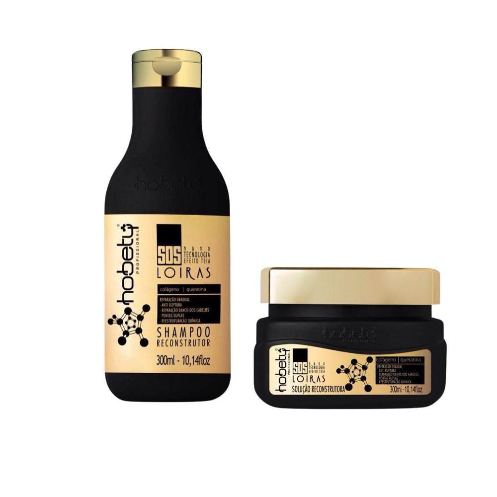 Kit Hobety Sos Loiras Shampoo 300Ml + Mascara 300Gr