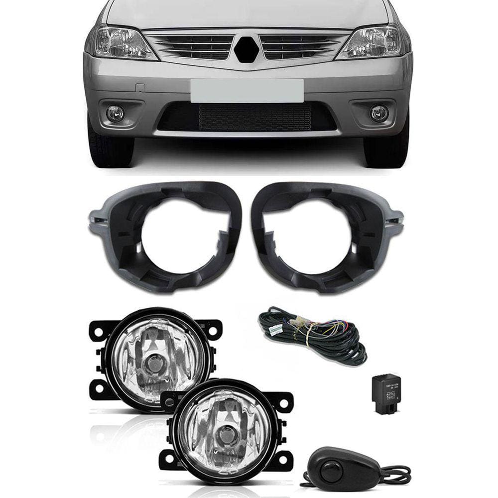 Kit Farol De Milha Neblina Renault Logan 2007 2008 2009 2010