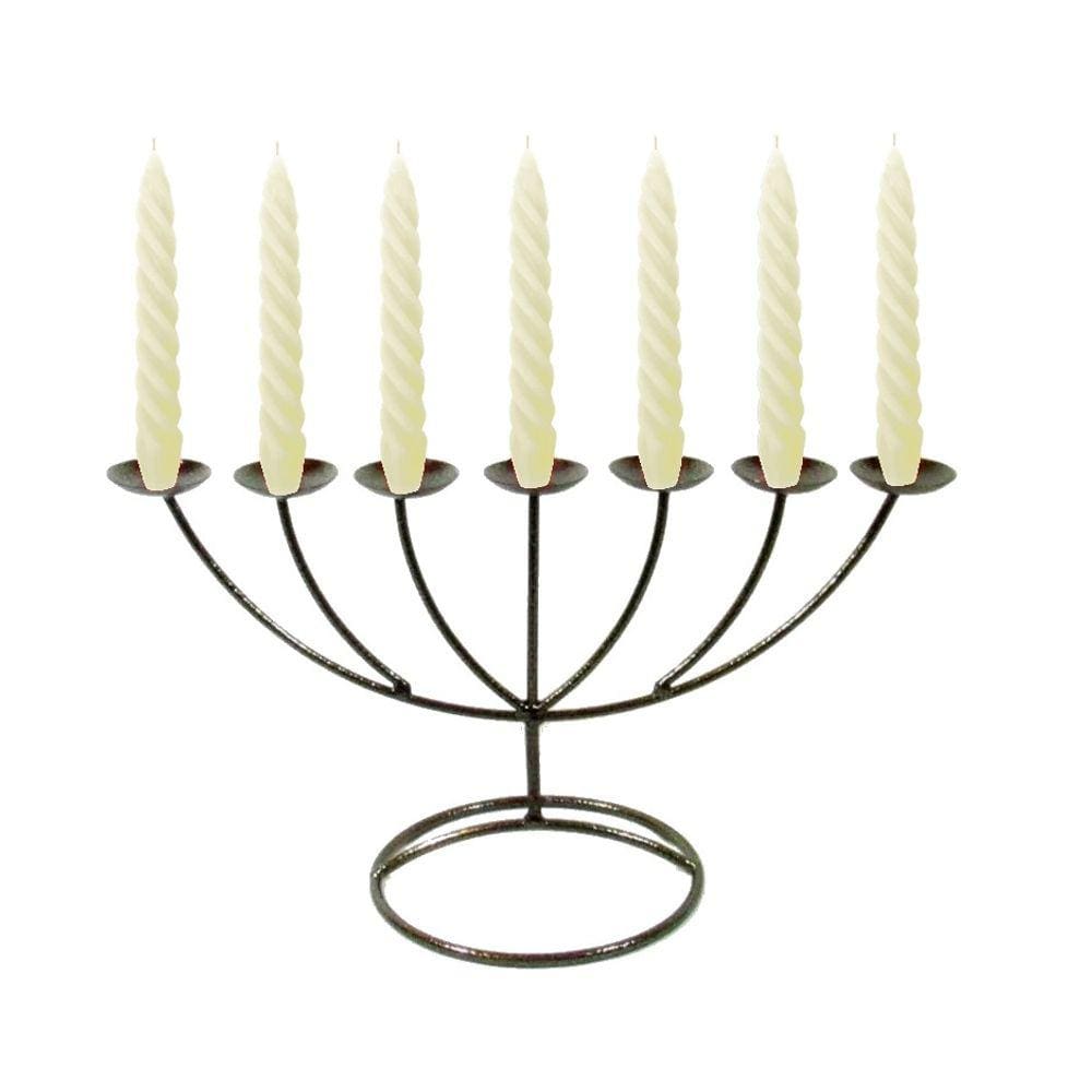 Menorah Castiçal 7 Braços Velas brancas 32 cm X 19cm Velitas