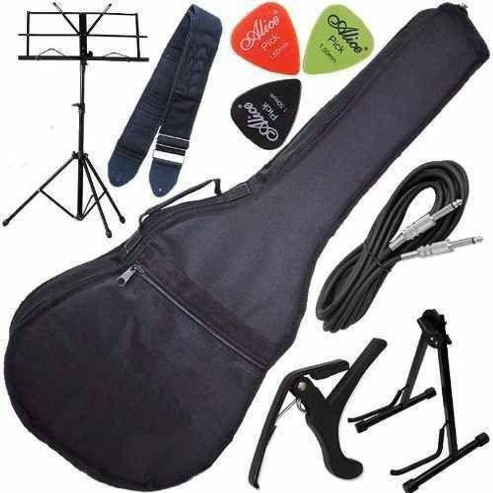 Kit Capa Bag Acolchoada Violão Multi Acessórios + Suporte