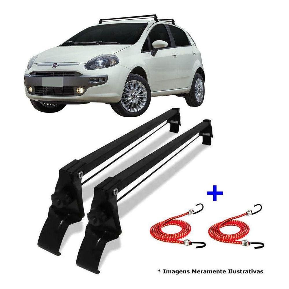 Rack Teto Bagageiro + 2 Elasticos Fiat Punto Ano 07/17