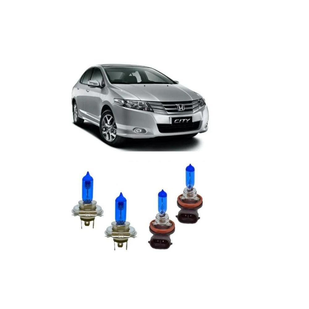 Honda City 10/14 Alto/ Baixo/ Milha Kit Lâmpada Super Branca