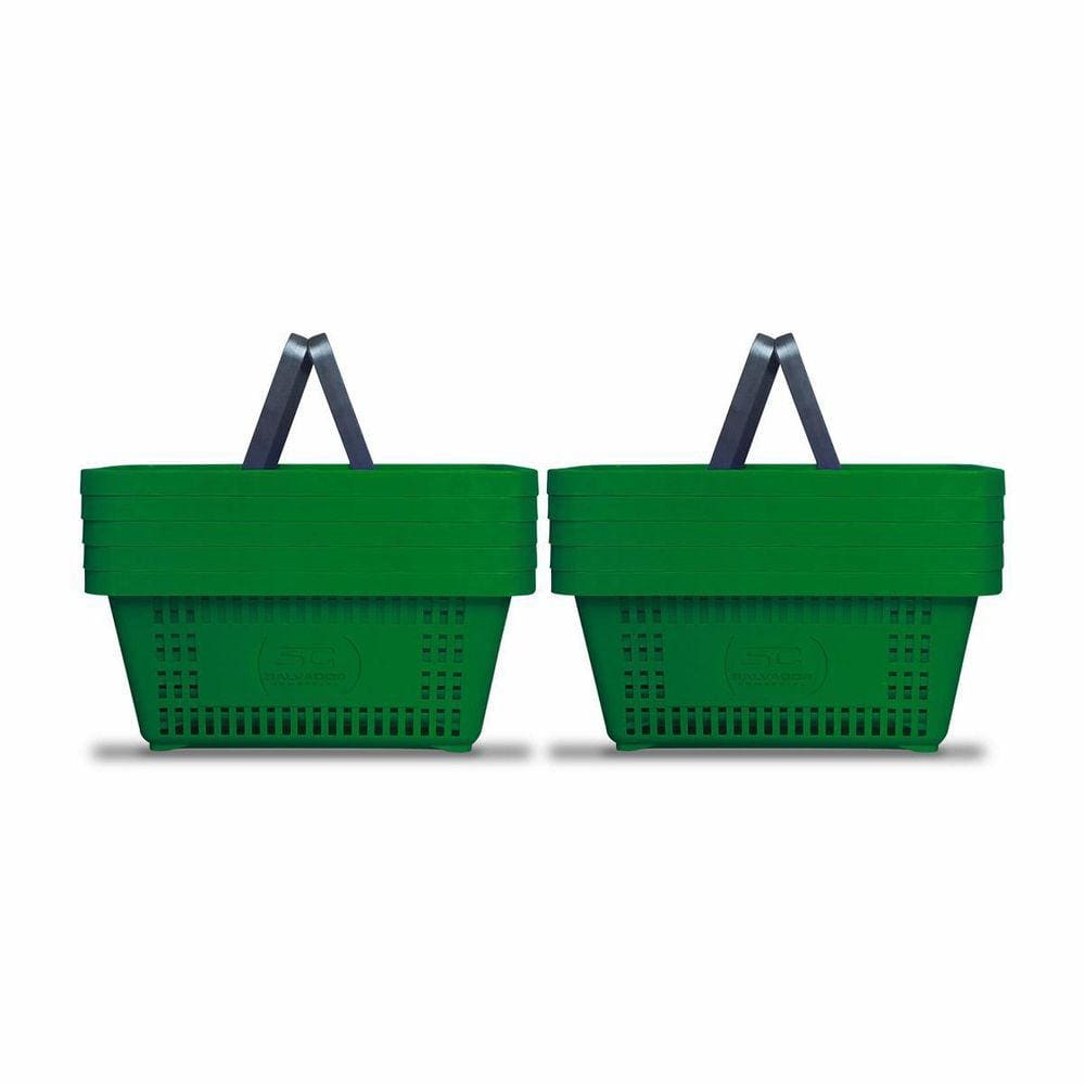 10 Cestos Compras Plástica D100 Cód. 3000 Verde Supermercado