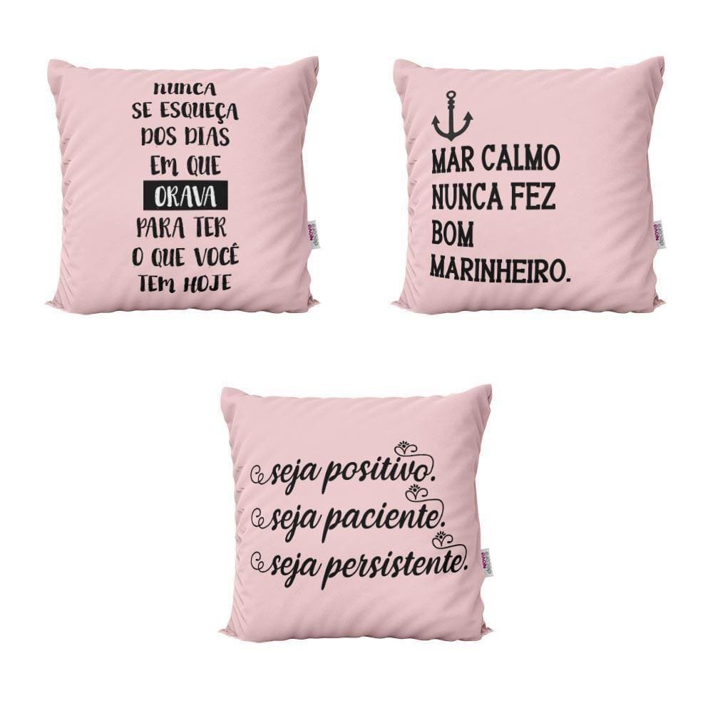 Almofadas Rosa Frases Nunca Se Esqueça Sofá 40X40