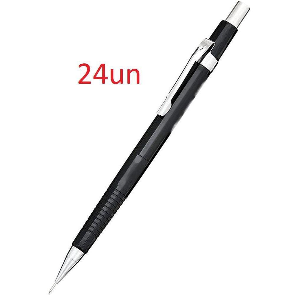 Kit 24Un Lapiseira Ponta 0.5 Mm Técnica Metal