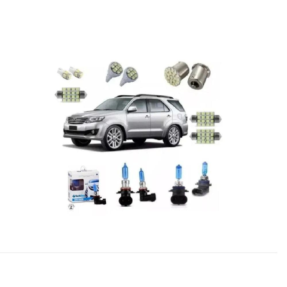 Farol Hilux Sw4 Farol Duplo +Kit Lâmpada Super Branca