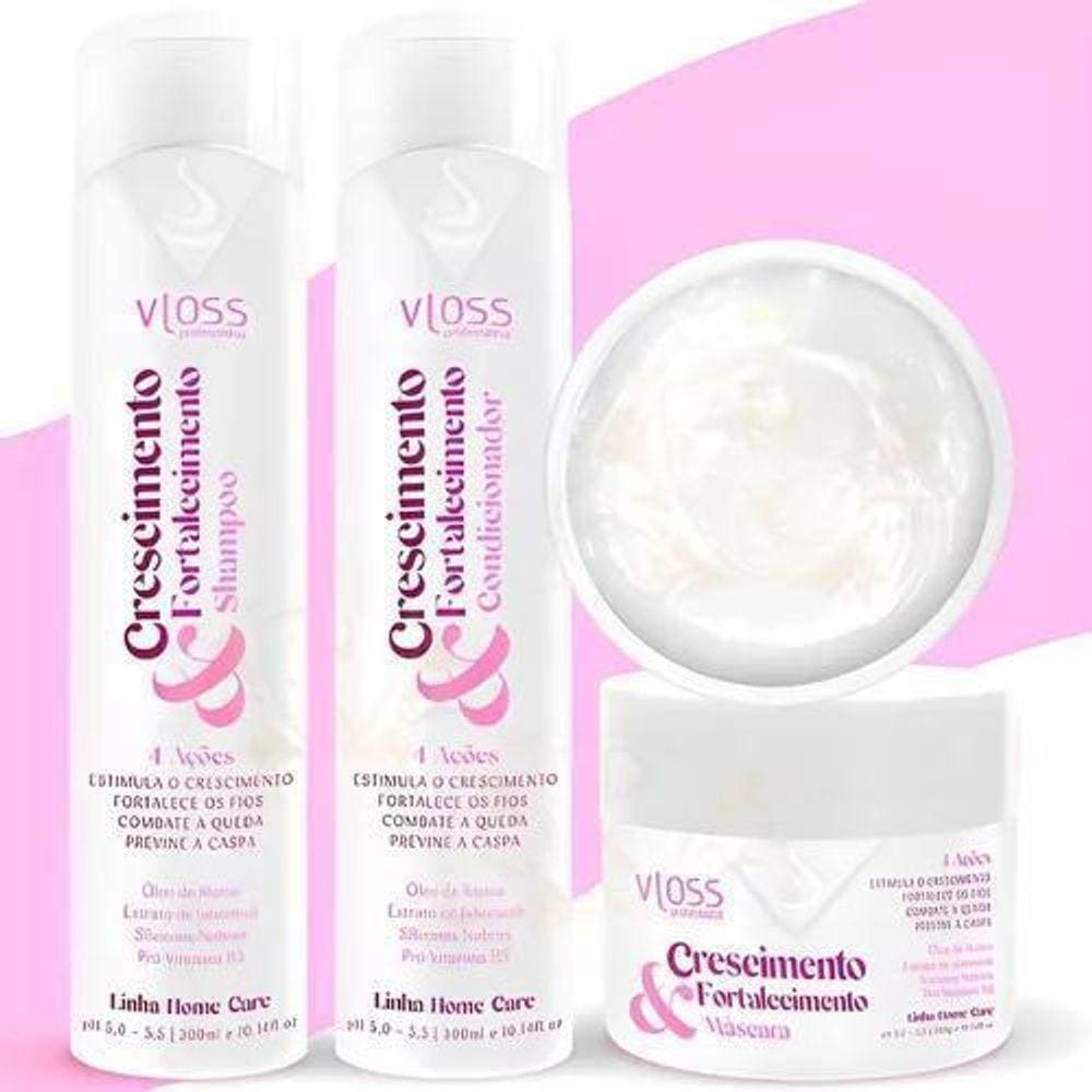 Vloss Crescimento Fortalecedor Shampoo Condicionador Máscara