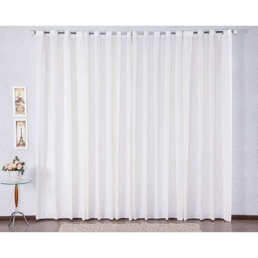 Cortina De Malha 200X160 Com Ilhós Sala De Jantar - Palha