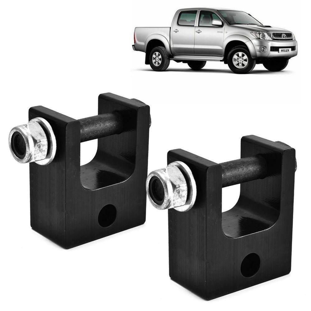 Par Prolongador De Amortecedor Traseiro Preto Hilux 2011
