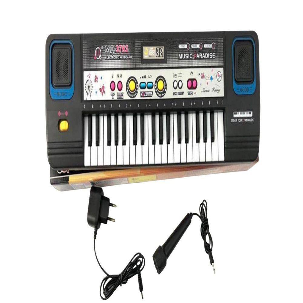 Teclado Infantil Eletrônico Musical para Criança com Microfone Preto -  Aladim Kids