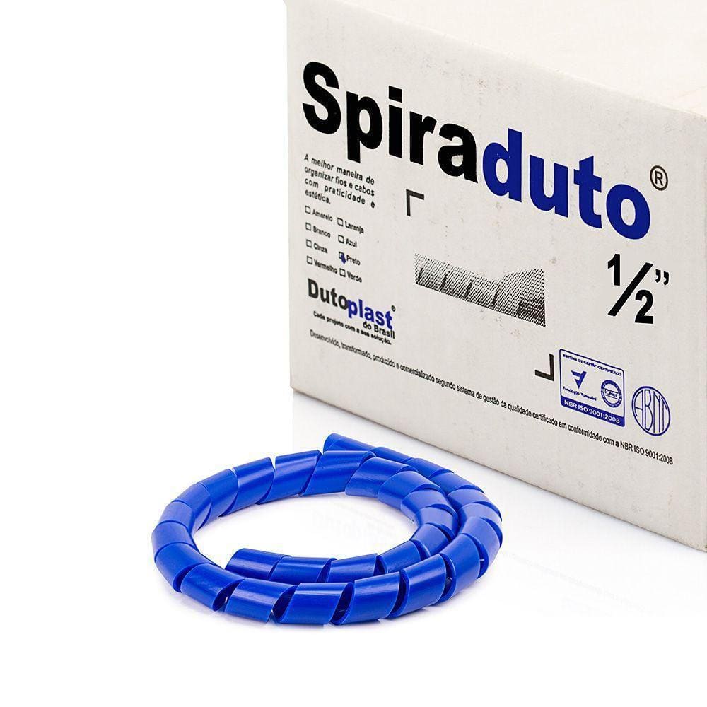 Organizador Fios E Cabos Spiraduto 1/2 Azul - 25 Mt