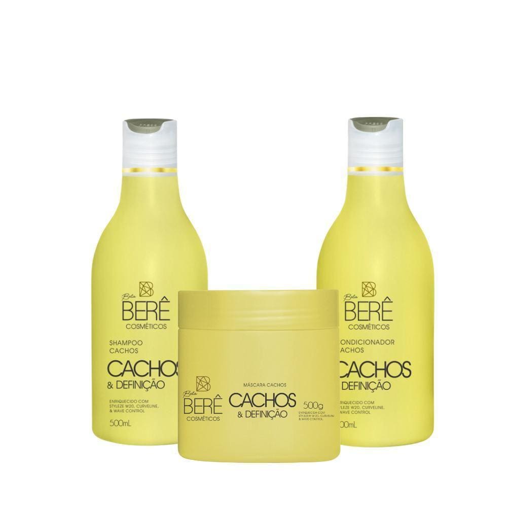 Kit Bela Berê Cachos Shampoo Condicionador E Mascara 500G