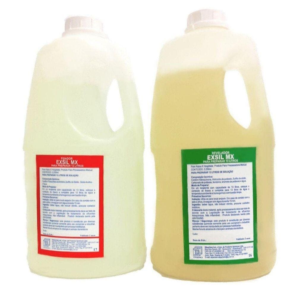 Revelador + Fixador Manual Para Radiografia 13 Litros