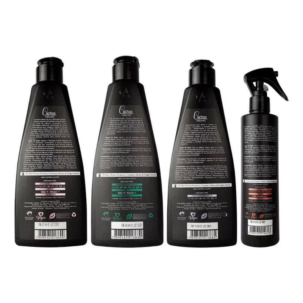 Kit Arvensis Cachos Naturais Ondulados E Tec Oil 7 Itens