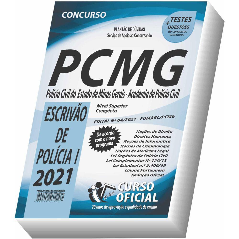 Apostila Pc Mg - Polícia Civil Mg - Escrivão De Polícia I