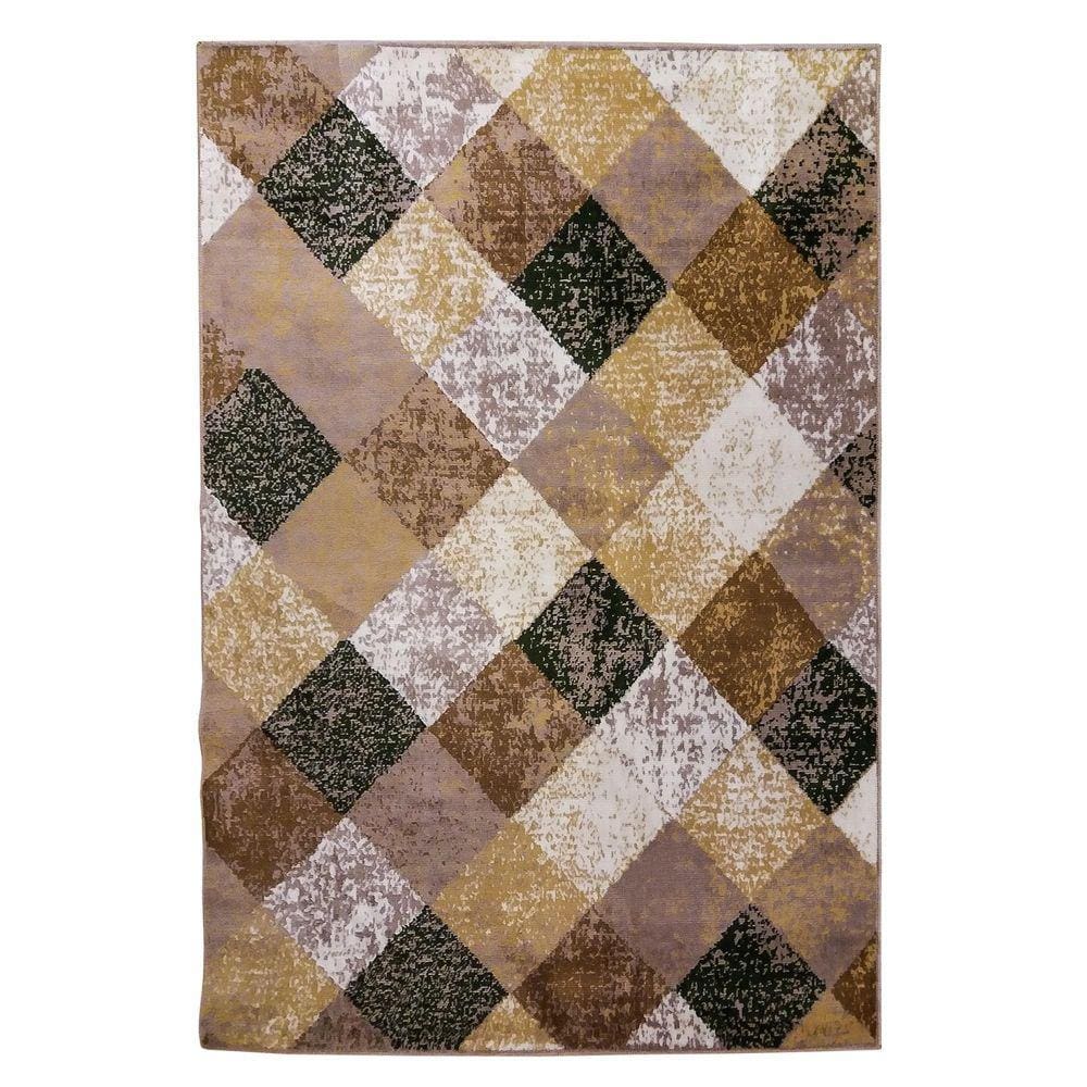 Tapete Sala Geo Verde Maragogi 250X350 Cm Lavavel Anti Acaro