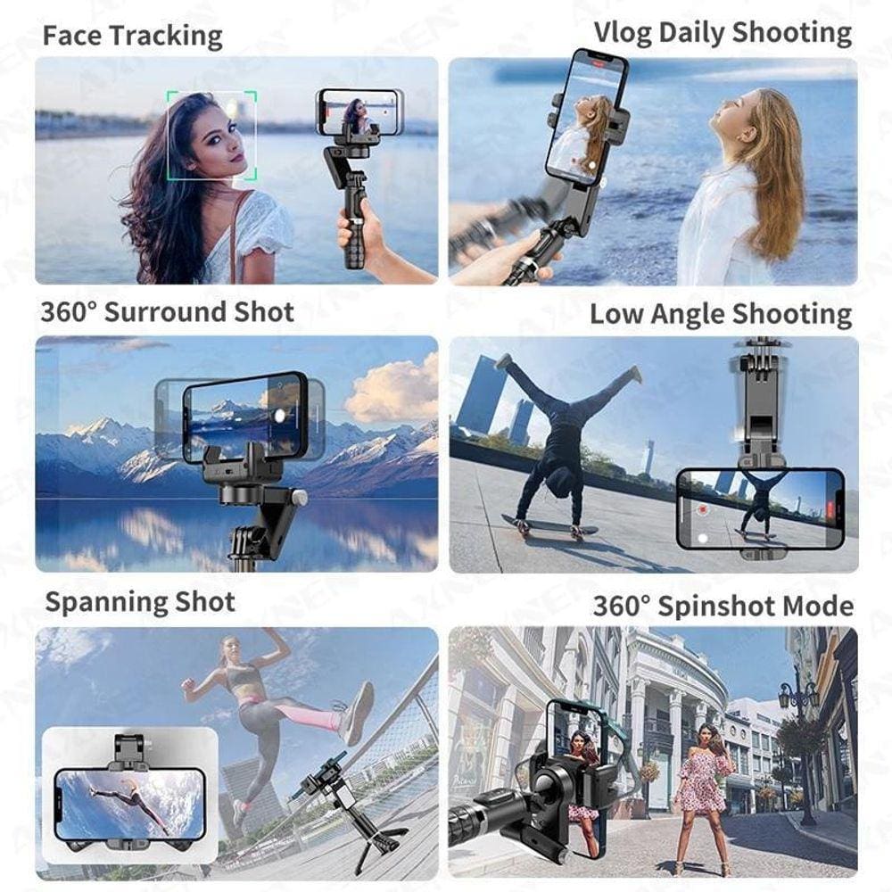 Bastão Estabilizador Pau Selfie Gimbal Q18: App Flash
