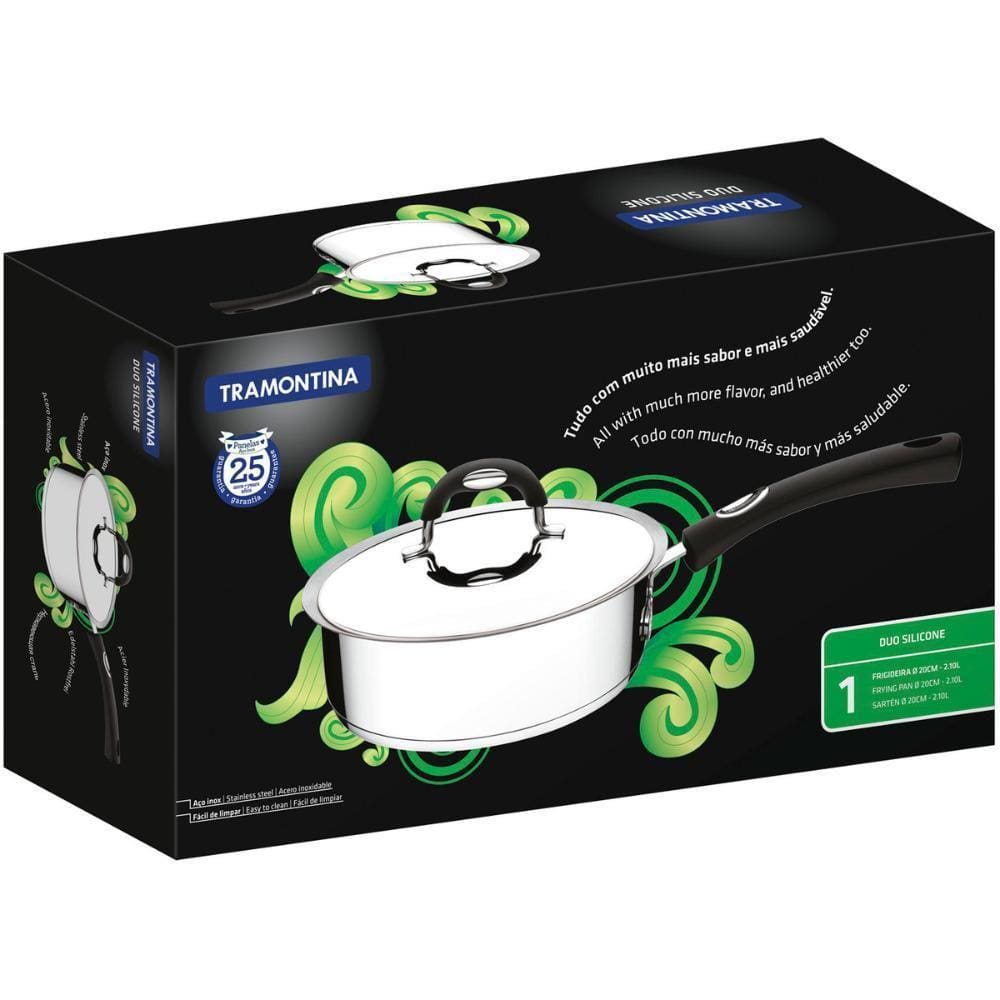 Frigideira Com Tampa 20Cm Tramontina Indução Duo Silicone