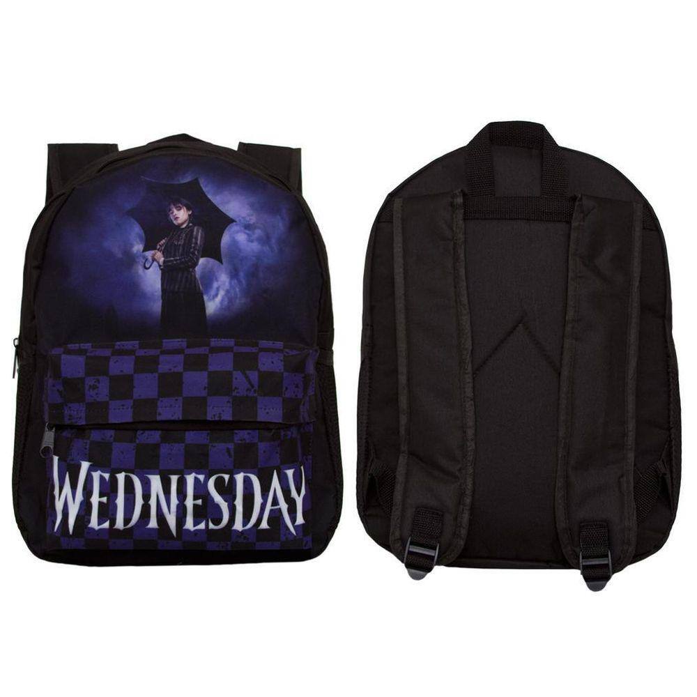 Mochila Feminina Infantil Preta De Costas Série Wandinha